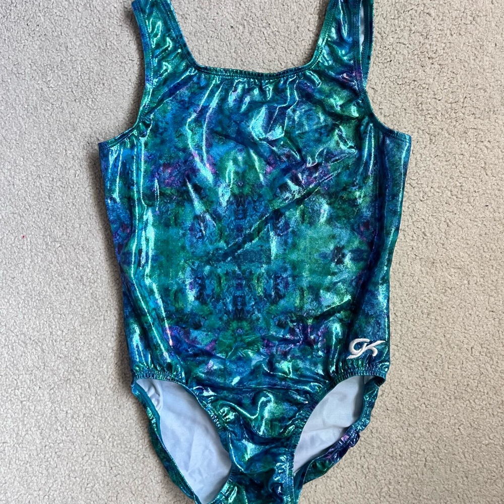 GK Elite Shimmering Blue and Green Leotard
